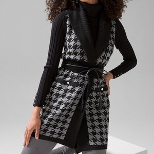 White House Black Market Houndstooth Vest Size Small
